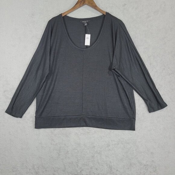 NWT Banana Republic Luxespun Black Long Sleeve Top XL - Picture 1 of 8